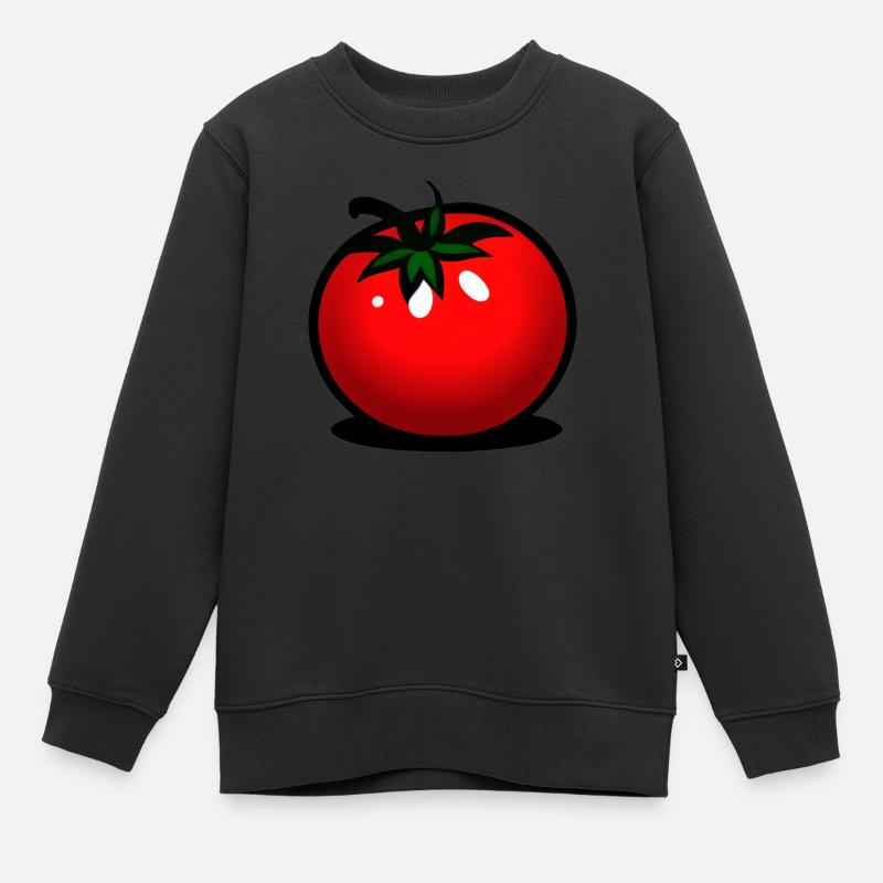 Tomaten Comic Tomate süß Cartoon 8 - Kinder Premium Organic Sweatshirt - Schwarz