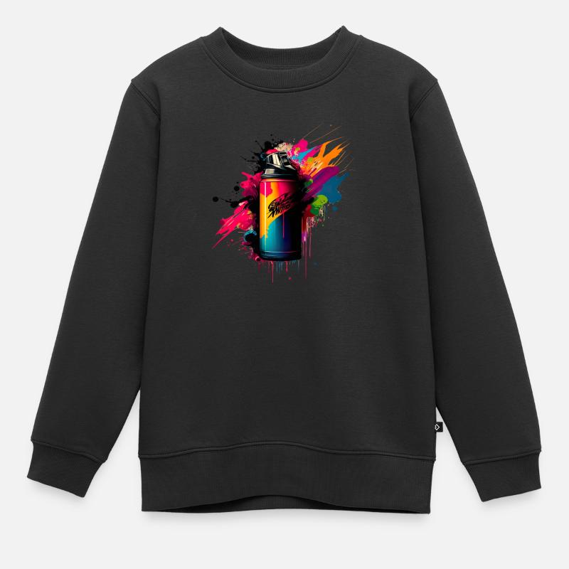 Graffiti - Sweat Premium enfant bio - noir