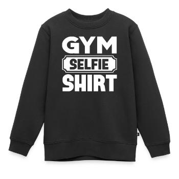 Chemise selfie de gymnastique - Sweat Premium enfant bio - noir - Devant - AI Model Kid Female (0cm)