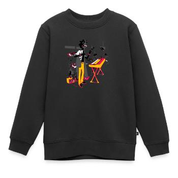 Henry der verrückte Komponist - Kinder Premium Organic Sweatshirt - Schwarz - Vorne - AI Model Kid Female (0cm)