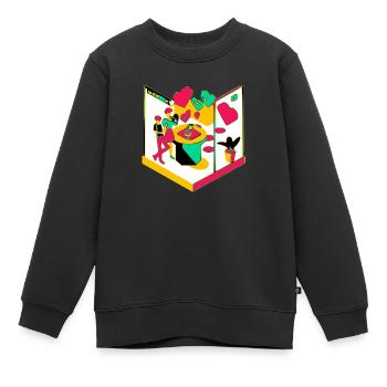 En amoureux - Sweat Premium enfant bio - noir - Devant - AI Model Kid Female (0cm)