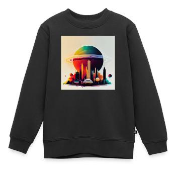 Colonisation de Mars - Sweat Premium enfant bio - noir - Devant - AI Model Kid Female (0cm)