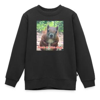 Eichhörnchen - Kinder Premium Organic Sweatshirt - Schwarz - Vorne - AI Model Kid Female (0cm)