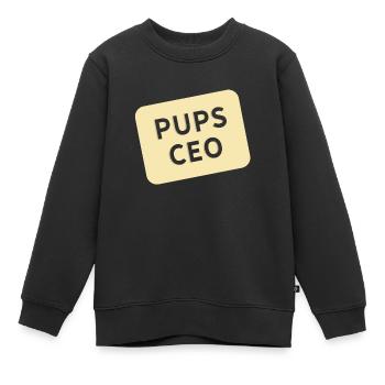Pups CEO - Kinder Premium Organic Sweatshirt - Schwarz - Vorne - AI Model Kid Female (0cm)