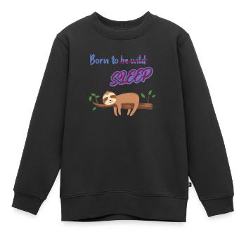 Né pour dormir - Sweat Premium enfant bio - noir - Devant - AI Model Kid Female (0cm)