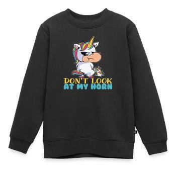 Ne regarde pas mon klaxon - Sweat Premium enfant bio - noir - Devant - AI Model Kid Female (0cm)