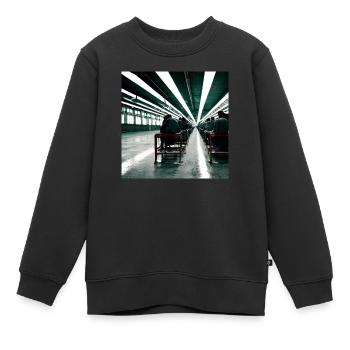 Hall de l’aéroport - Sweat Premium enfant bio - noir - Devant - AI Model Kid Female (0cm)