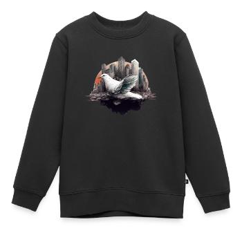 Friedenstaube - Kinder Premium Organic Sweatshirt - Schwarz - Vorne - AI Model Kid Female (0cm)
