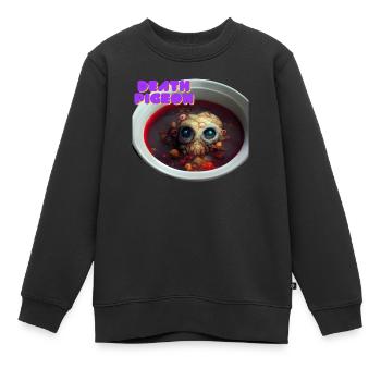 Death Pigeon Debut Design de l’album - Sweat Premium enfant bio - noir - Devant - AI Model Kid Female (0cm)