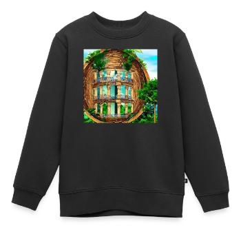 Abstrakte Säulen in Natur Umgebung - Kinder Premium Organic Sweatshirt - Schwarz - Vorne - AI Model Kid Female (0cm)