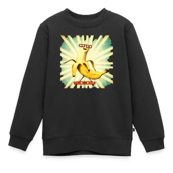 Bananen Pokal - Kinder Premium Organic Sweatshirt - Schwarz - Vorne - AI Model Kid Female (0cm)