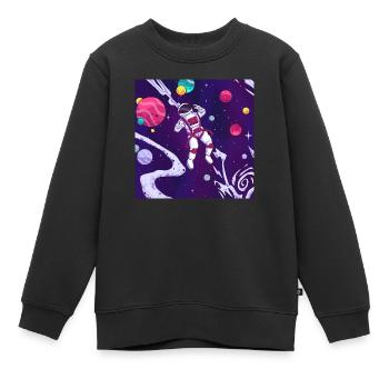 Univers - Sweat Premium enfant bio - noir - Devant - AI Model Kid Female (0cm)