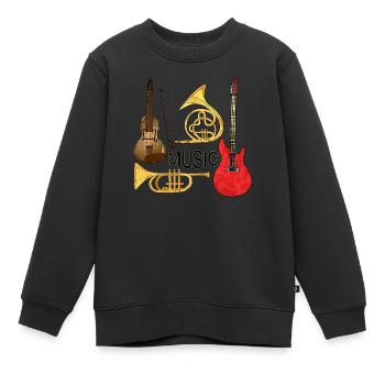 Musikinstrumente - Kinder Premium Organic Sweatshirt - Schwarz - Vorne - AI Model Kid Female (0cm)