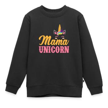Mama Unicorn - Kinder Premium Organic Sweatshirt - Schwarz - Vorne - AI Model Kid Female (0cm)