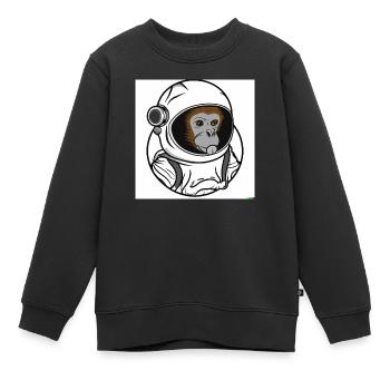 SPACE MONKEY - Sweat Premium enfant bio - noir - Devant - AI Model Kid Female (0cm)