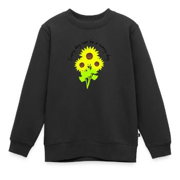 Sunflowers quote - Kids Premium Organic Sweatshirt - black - Front - AI Model Kid Female (0cm)