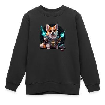 Corgi tech Monk - Kinder Premium Organic Sweatshirt - Schwarz - Vorne - AI Model Kid Female (0cm)