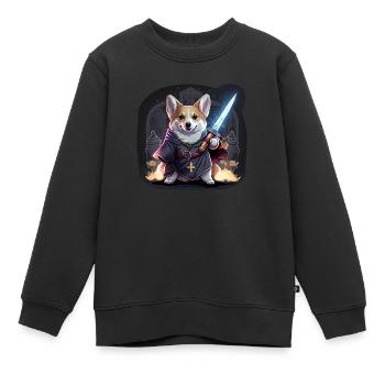 CorgiKreuz-Ritter - Kinder Premium Organic Sweatshirt - Schwarz - Vorne - AI Model Kid Female (0cm)
