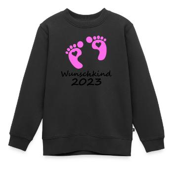Wunschkind 2023 Mädchen - Kinder Premium Organic Sweatshirt - Schwarz - Vorne - AI Model Kid Female (0cm)