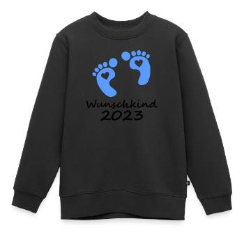 Wunschkind 2023 Junge - Kinder Premium Organic Sweatshirt - Schwarz - Vorne - AI Model Kid Female (0cm)
