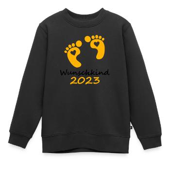 Wunschkind 2023 gold - Kinder Premium Organic Sweatshirt - Schwarz - Vorne - AI Model Kid Female (0cm)