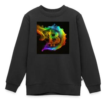 Symbole Bitcoin dans un design coloré HD - Sweat Premium enfant bio - noir - Devant - AI Model Kid Female (0cm)