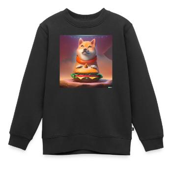 Un art numérique Shiba Inu Hamburger diseur - Sweat Premium enfant bio - noir - Devant - AI Model Kid Female (0cm)