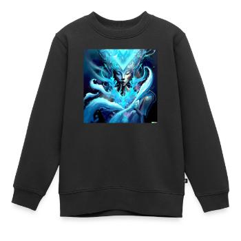 Art numérique Blue Ghost - Sweat Premium enfant bio - noir - Devant - AI Model Kid Female (0cm)