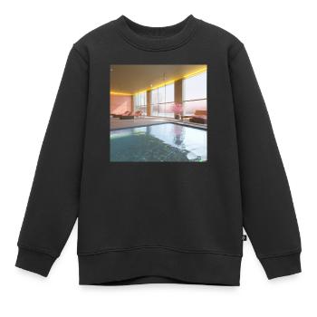 Ein sonnendurchfluteter Lounge-Bereich art 2 - Kinder Premium Organic Sweatshirt - Schwarz - Vorne - AI Model Kid Female (0cm)