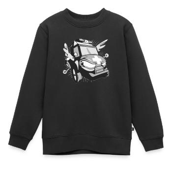 Ambulance énervée - Sweat Premium enfant bio - noir - Devant - AI Model Kid Female (0cm)