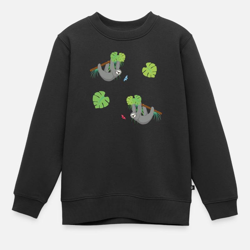 Paresseux - Sweat Premium enfant bio - noir