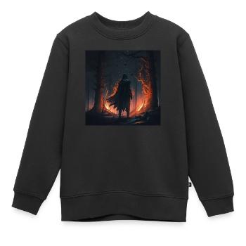 A mysterious man - Kids Premium Organic Sweatshirt - black - Front - AI Model Kid Female (0cm)