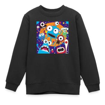 Intergalactic Monsters: A Space & Comics Fusion - Kinder Premium Organic Sweatshirt - Schwarz - Vorne - AI Model Kid Female (0cm)