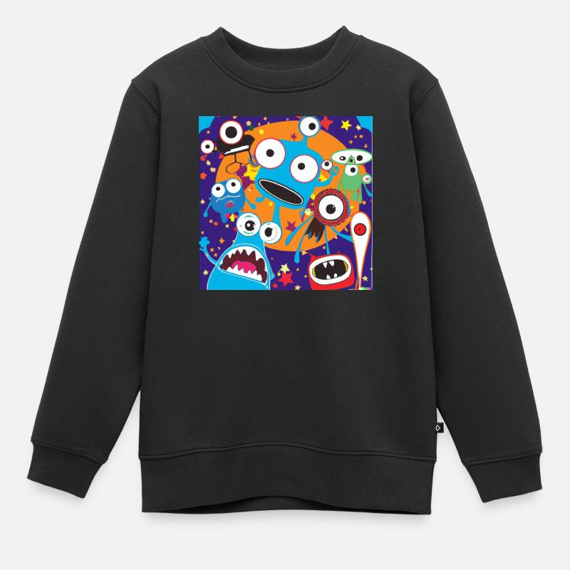 Intergalactic Monsters: A Space & Comics Fusion - Kinder Premium Organic Sweatshirt - Schwarz