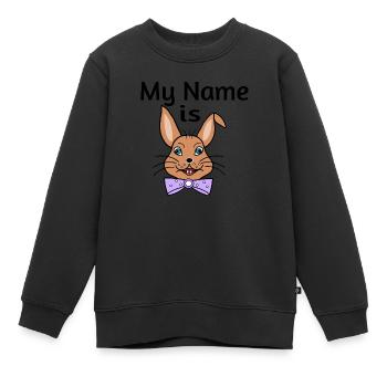 Mon nom est - Sweat Premium enfant bio - noir - Devant - AI Model Kid Female (0cm)