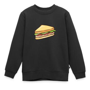 Sandwich - Sweat Premium enfant bio - noir - Devant - AI Model Kid Female (0cm)