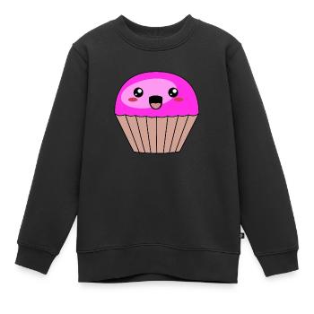 süßer violetter Muffin - Kinder Premium Organic Sweatshirt - Schwarz - Vorne - AI Model Kid Female (0cm)