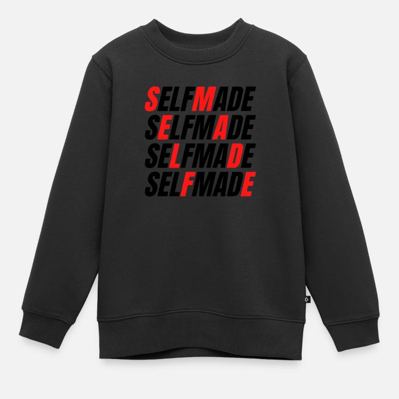 Self-made - Kids Premium Organic Sweatshirt - black