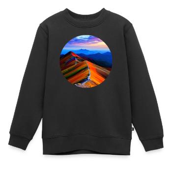 Buntes Gebirge - Kinder Premium Organic Sweatshirt - Schwarz - Vorne - AI Model Kid Female (0cm)