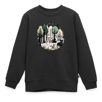 Animaux de la forêt - Sweat Premium enfant bio - noir - Devant - AI Model Kid Female (0cm)