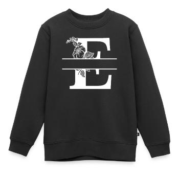 Personalisierter Blumenbrief - Kinder Premium Organic Sweatshirt - Schwarz - Vorne - AI Model Kid Female (0cm)