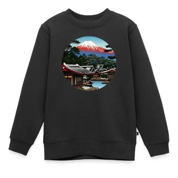 Le mont Fuji dans l’art numérique - Sweat Premium enfant bio - noir - Devant - AI Model Kid Female (0cm)