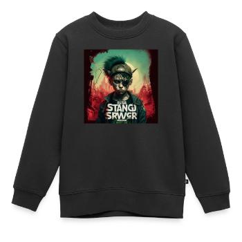 strange new world im Cyber Punk - Kinder Premium Organic Sweatshirt - Schwarz - Vorne - AI Model Kid Female (0cm)