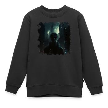 Gardiens et sauveurs dans la ville dystopique - Sweat Premium enfant bio - noir - Devant - AI Model Kid Female (0cm)