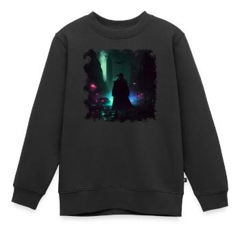 Néon dans la ville et protecteur du monde - Sweat Premium enfant bio - noir - Devant - AI Model Kid Female (0cm)