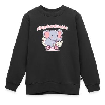 Elephant fantastic - Kids Premium Organic Sweatshirt - black - Front - AI Model Kid Female (0cm)