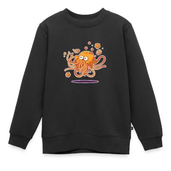 Monstre spaghetti - Sweat Premium enfant bio - noir - Devant - AI Model Kid Female (0cm)