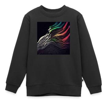 Everything is made of waves 2 - Kids Premium Organic Sweatshirt - black - Front - AI Model Kid Female (0cm)