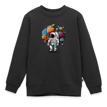 Des aventuriers de l’espace comique en voyage de découverte - Sweat Premium enfant bio - noir - Devant - AI Model Kid Female (0cm)
