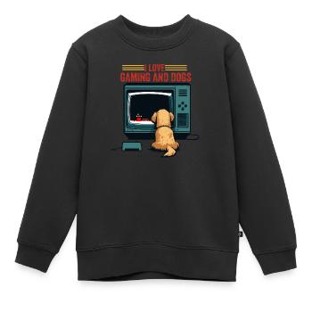 Videospiel Hundeliebhaber lustiges Spielen - Kinder Premium Organic Sweatshirt - Schwarz - Vorne - AI Model Kid Female (0cm)
